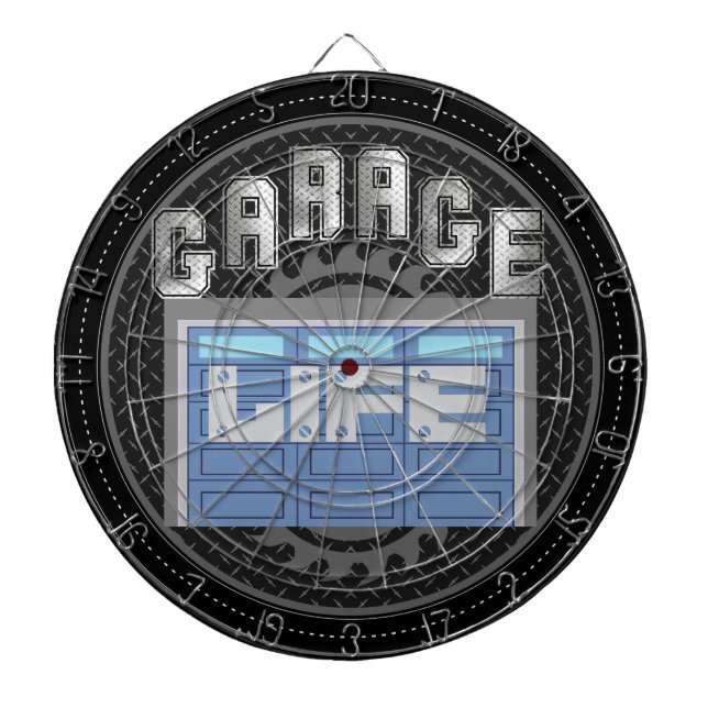 Personalized Garage Life Dart Board (Front)