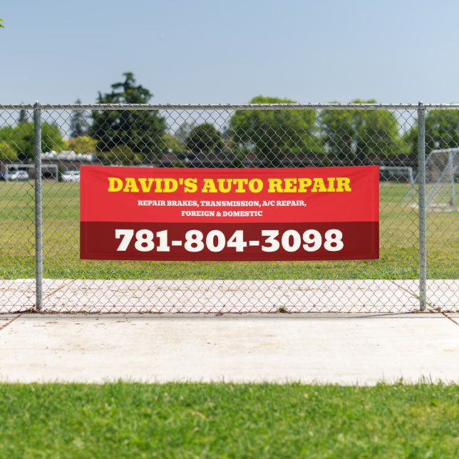 Personalized Garage & Mechanic Shop Sign Banner (Insitu)