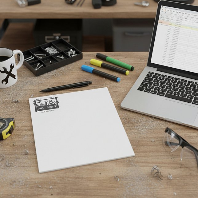 Personalized garage  notepad (Creator Uploaded)