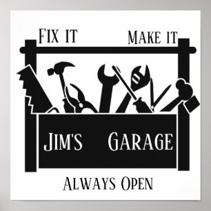 Personalized garage poster
