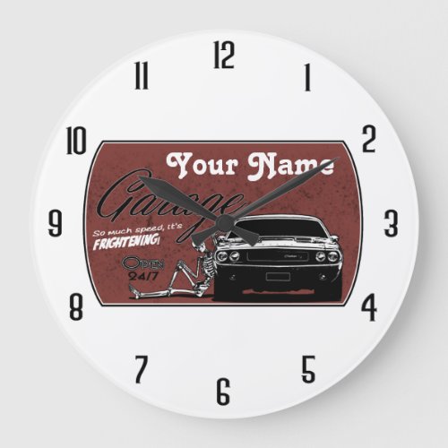 personalized Garage with Challenger Large Clock