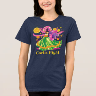 Personalized Garba Night Dancer Tri-Blend Shirt