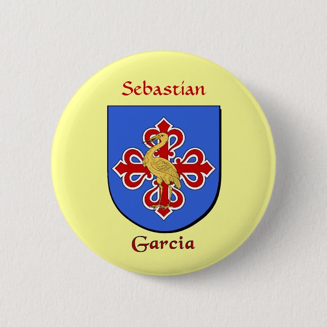 Personalized Garcia Historical Shield Button (Front)