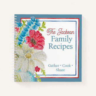 Personalized Garden Americana Family Recipes Notebook