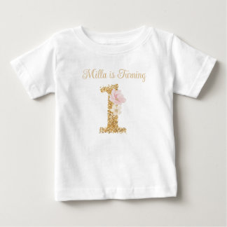 Personalized Garden Bunny 1st Birthday T shirt