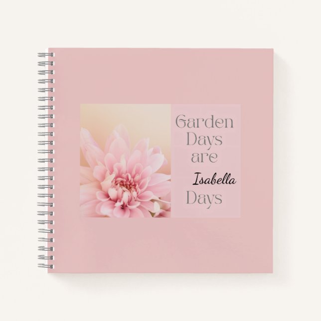 Personalized Garden Days, Gardening Hobby Gift Notebook (Front)