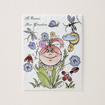 Personalized Garden Fairy Folk Art Jigsaw Puzzle by Visages at Zazzle
