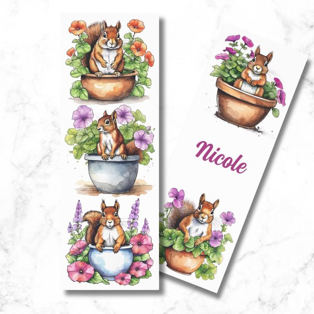 Personalized Garden Squirrel Bookmarks (Creator Uploaded)