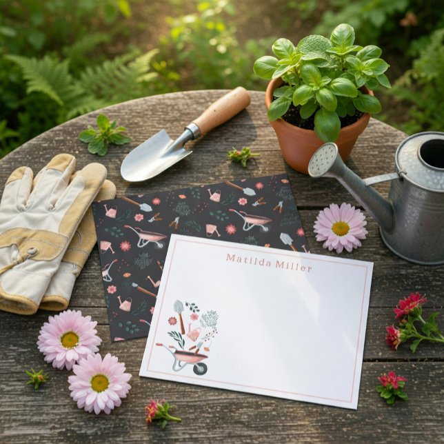 Personalized Garden Tools Note Card  (Creator Uploaded)