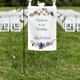 Personalized garden wedding flag