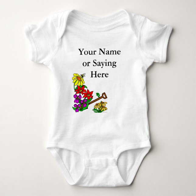 Personalized Gardener Saying Baby Bodysuit (Front)