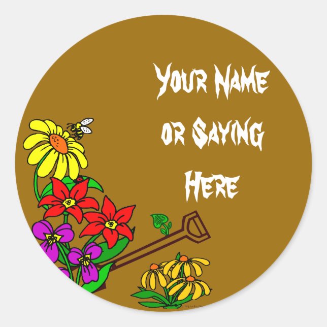 Personalized Gardener Saying Classic Round Sticker (Front)