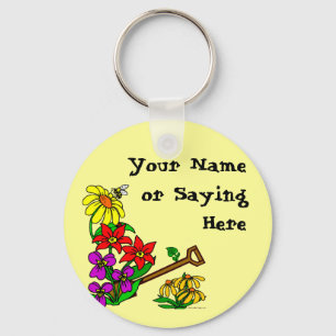 Personalized Gardener Saying Keychain