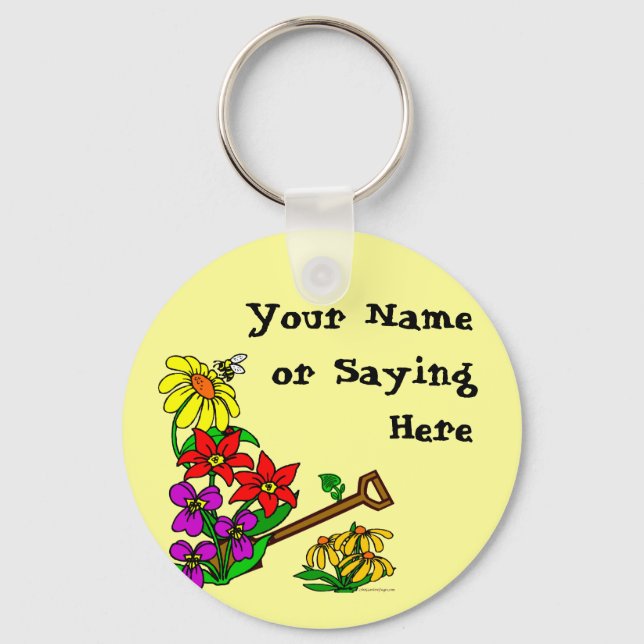 Personalized Gardener Saying Keychain (Front)