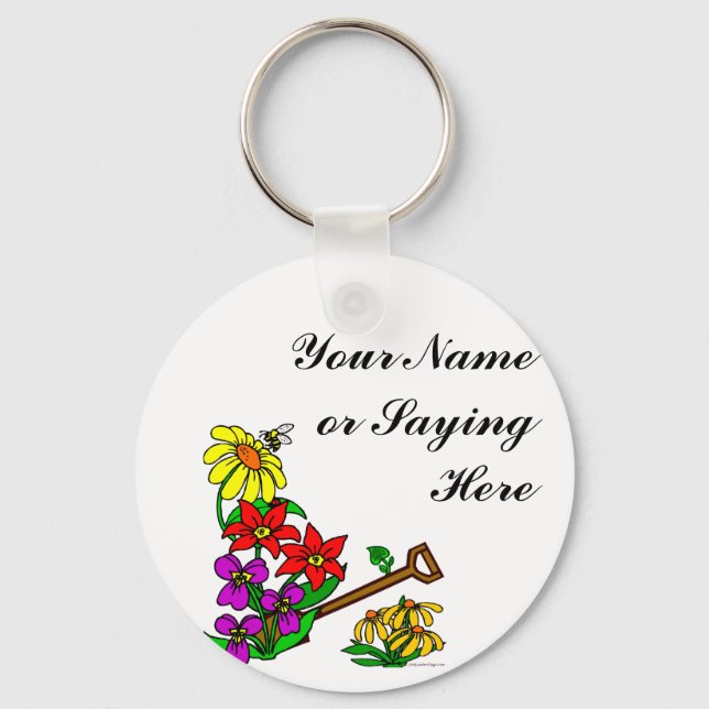 Personalized Gardener Saying Keychain (Front)
