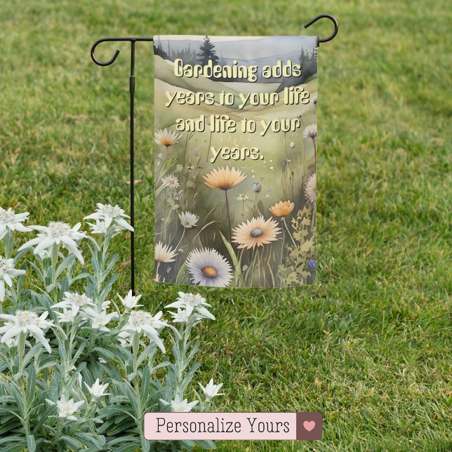 Personalized Gardening adds Years Inspirational Garden Flag (Personalized Gardening adds Years Inspirational Garden Flag)