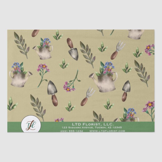 Personalized Gardening Florist Tissue Paper (Front)