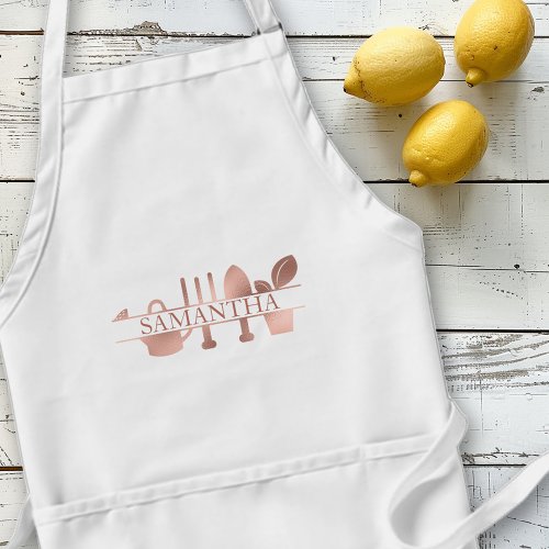 Personalized Gardening Gardener Rose Gold name Adult Apron