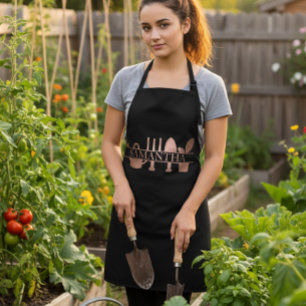 Personalized Gardening Gardener Rose Gold name Apron