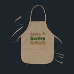 Personalized Gardening Kids' Apron<br><div class="desc">Personalized Children's gardening apron with painted garden mosaic lettering,  decorated with a row of flowers and a watering can.</div>