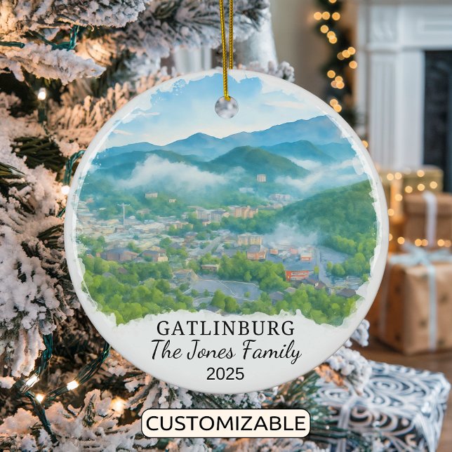 Personalized Gatlinburg Ornament, Tennessee Ceramic Ornament (Creator Uploaded)