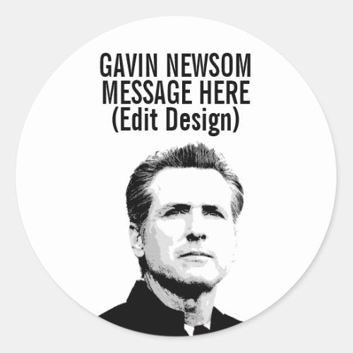 Personalized Gavin Newsom Classic Round Sticker