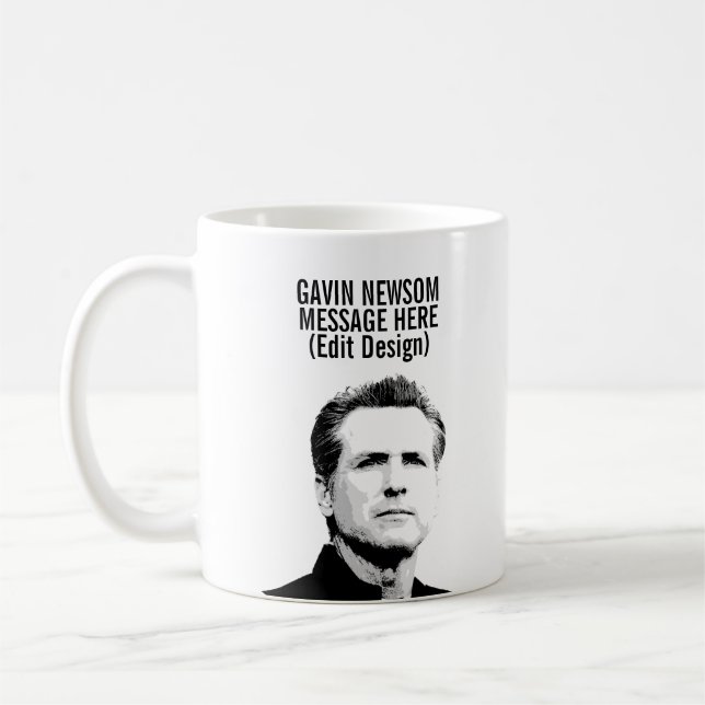 Personalized Gavin Newsom Coffee Mug (Left)
