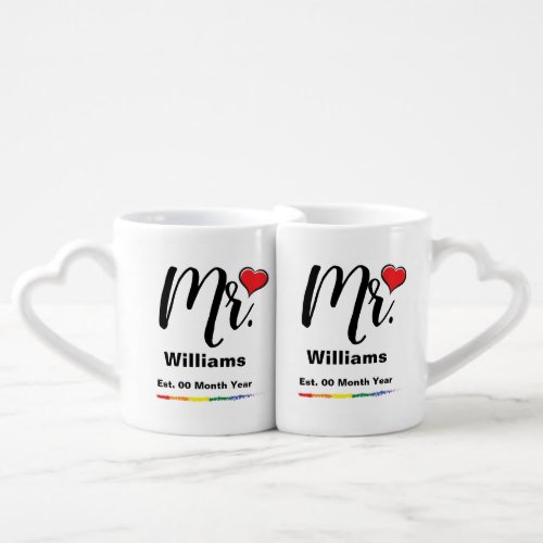 Personalized Gay His and His Coffee Mug Set