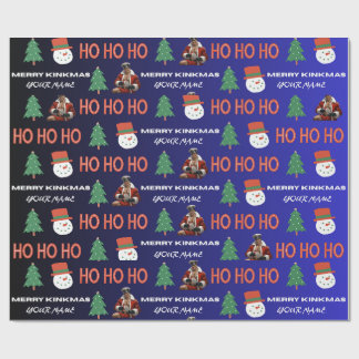 Personalized Gay Leather Santa Xmas Wrapping Paper
