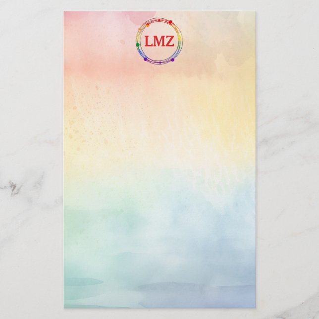 🏳️‍🌈Personalized Gay Pride Geometric💌  Stationery (Front)