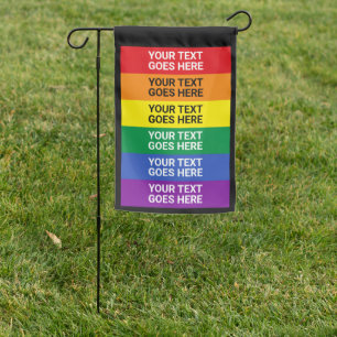 Personalized Gay Pride LGBT Rainbow Custom Garden Flag