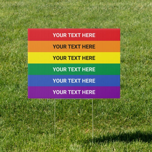 Personalized Gay Pride LGBT Rainbow Custom Sign (Insitu)