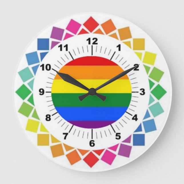 Personalized Gay Pride LGBTQ Wall Clock (Front)