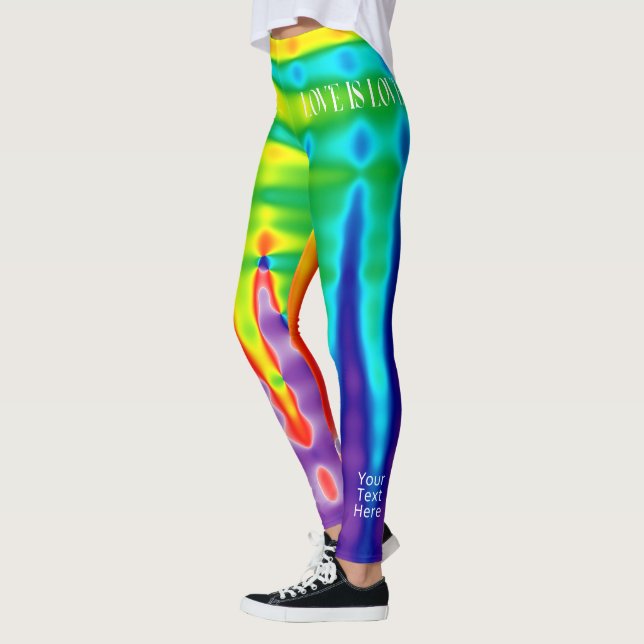 Personalized Gay Pride Rainbow Love Is Love Leggings (Left)