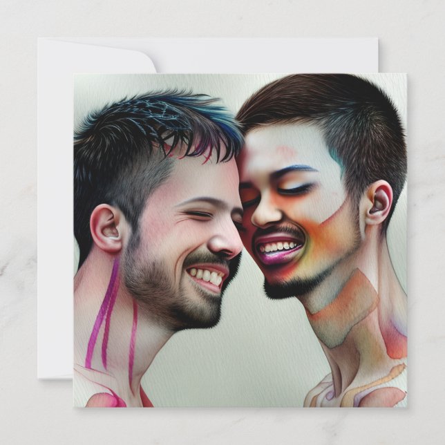 Personalized Gay Wedding LGBTQIA+ Photo Invitation (Front)