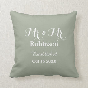 Personalized Gay Wedding Throw Pillow
