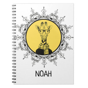 Personalized Geek Giraffe Cute Notebook