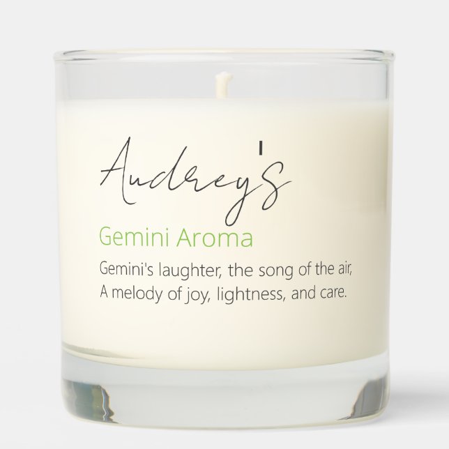 Personalized Gemini Aroma Zodiac Scented Candle (Front)