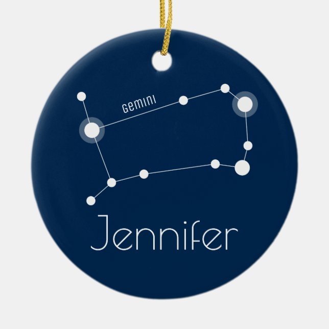 Personalized Gemini Constellation Ornament (Front)