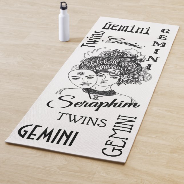 Personalized Gemini Masked Lady Zodiac Yoga Mat (In Situ)