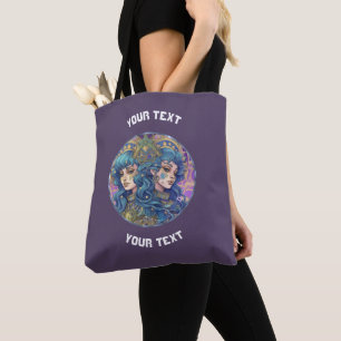 PERSONALIZED GEMINI ZODIAC SIGN TOTE BAG