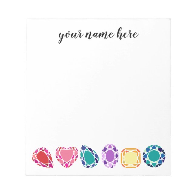Personalized Gemstones Notepad (Front)