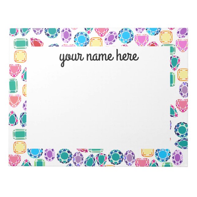 Personalized Gemstones Notepad (Front)