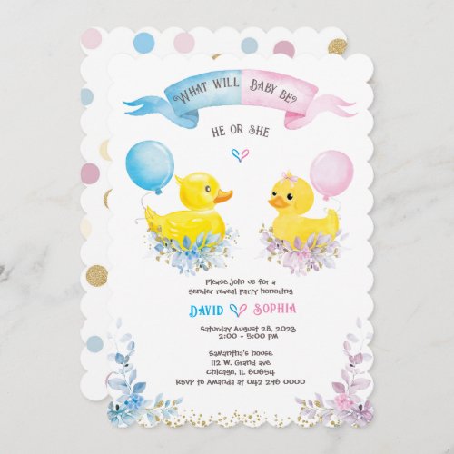 Personalized  Gender Reveal Invitation
