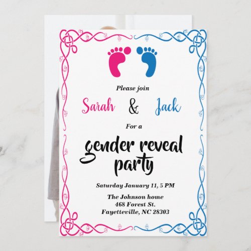 Personalized gender reveal party Invitation