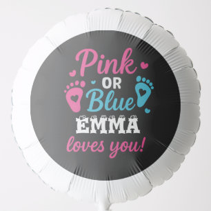Personalized Gender Reveal Pink or Blue Baby Showe Balloon
