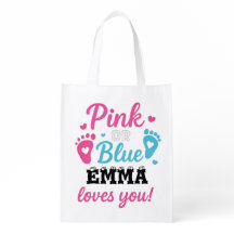 Personalized Gender Reveal Pink or Blue Baby Showe