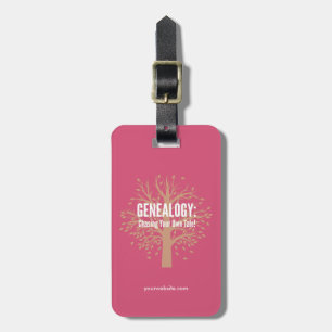 Personalized Genealogy Luggage Tags (Pink)