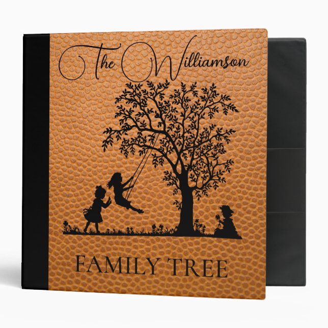 Personalized Genealogy Vintage Family Tree 3 Ring Binder (Front/Inside)