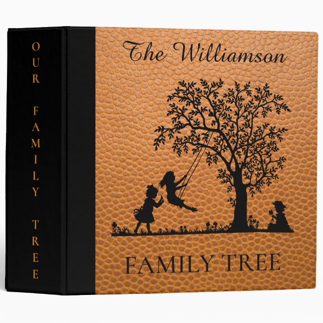 Personalized Genealogy Vintage Family Tree 3 Ring Binder (Front/Spine)